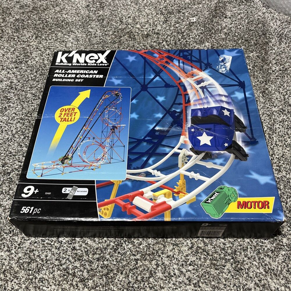 k'nex All American Roller Coaster Building Set Motor Tested Works Complete